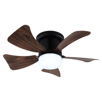 ZEVENTI - LED Stmívatelný stropní ventilátor MUNDAKA LED/10W/230V 3000-6500K hnědá + dálkové ovládání