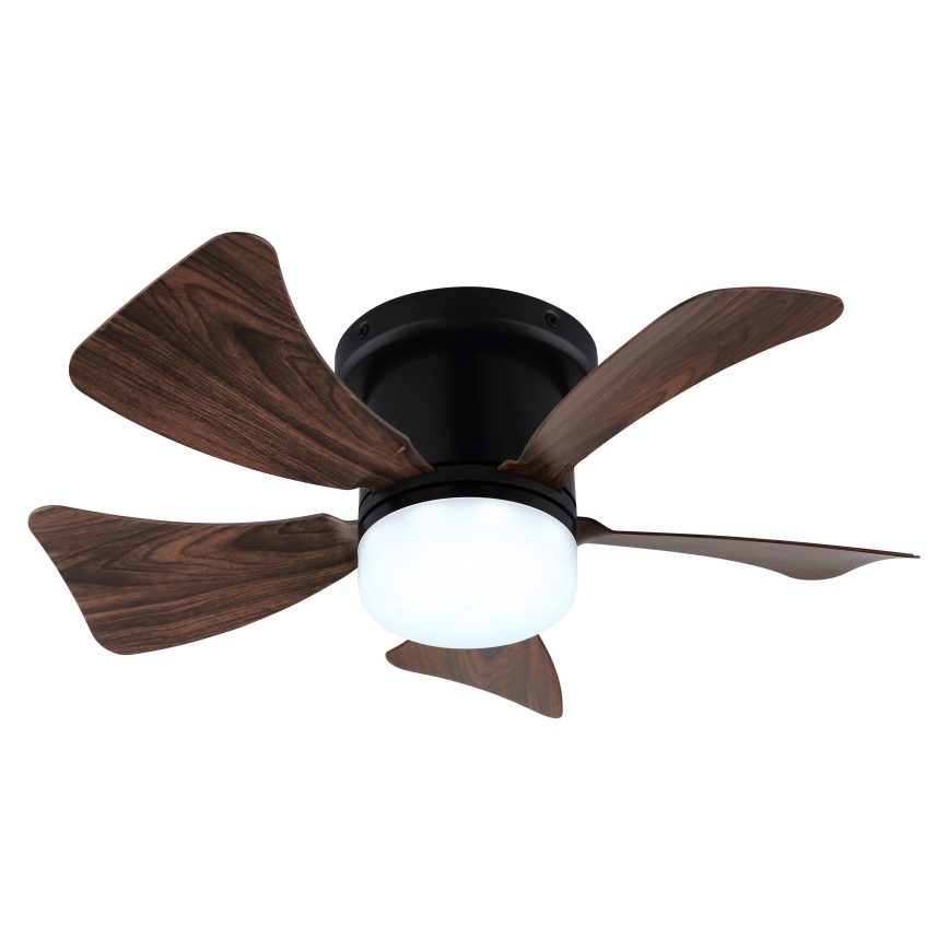 ZEVENTI - LED Stmívatelný stropní ventilátor MUNDAKA LED/10W/230V 3000-6500K hnědá + dálkové ovládání