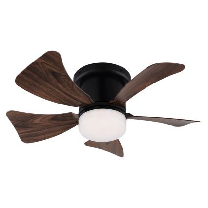 ZEVENTI - LED Stmívatelný stropní ventilátor MUNDAKA LED/10W/230V 3000-6500K hnědá + dálkové ovládání