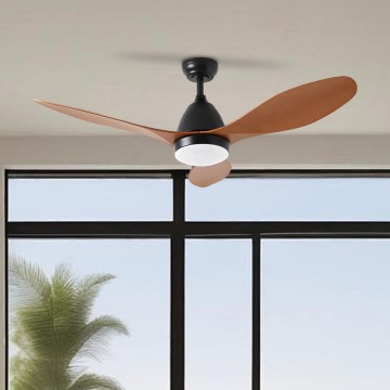 ZEVENTI - LED Stmívatelný stropní ventilátor MURO LED/18W/230V 3000-6000K Wi-Fi Tuya černá + dálkové ovládání