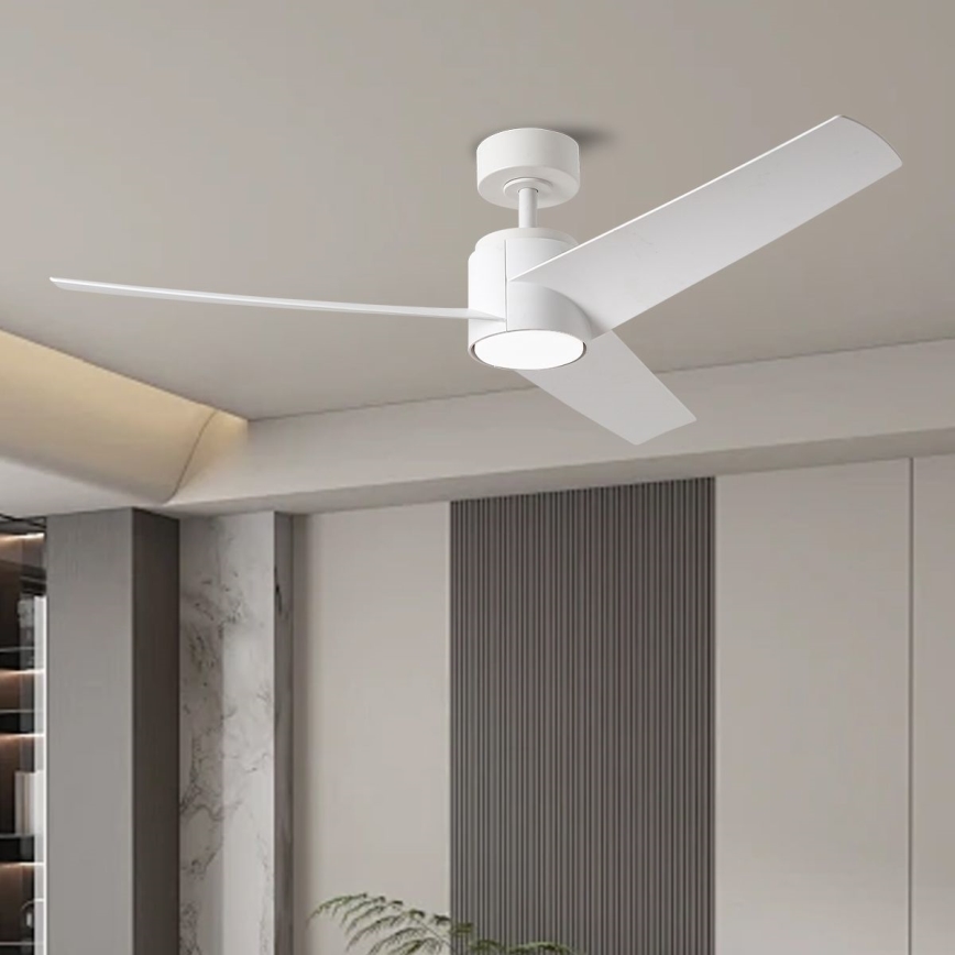 ZEVENTI - LED Stmívatelný stropní ventilátor ORVIETO LED/18W/230V 3000-6000K Wi-Fi Tuya bílá + dálkové ovládání