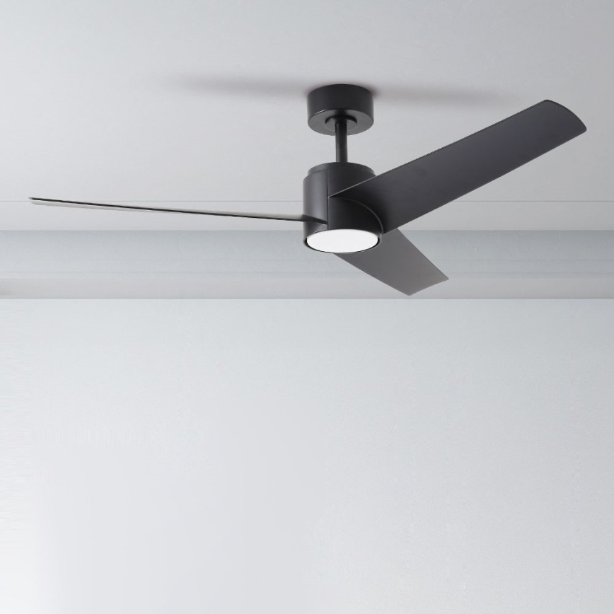 ZEVENTI - LED Stmívatelný stropní ventilátor ORVIETO LED/18W/230V 3000-6000K Wi-Fi Tuya černá + dálkové ovládání