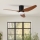 ZEVENTI - LED Stmívatelný stropní ventilátor PADUA LED/18W/230V 3000-6000K Wi-Fi Tuya černá/hnědá + dálkové ovládání