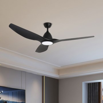 ZEVENTI - LED Stmívatelný stropní ventilátor URBINO LED/20W/230V 3000-6000K Wi-Fi Tuya černá + dálkové ovládání