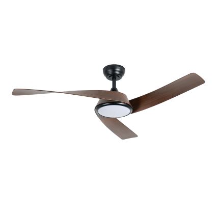 ZEVENTI - LED Stmívatelný stropní ventilátor AERYS LED/24W/230V 3000/4000/6000K Wi-Fi Tuya černá/ořech + dálkové ovládání