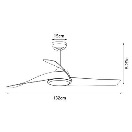 ZEVENTI - LED Stmívatelný stropní ventilátor AERYS LED/24W/230V 3000/4000/6000K Wi-Fi Tuya černá/ořech + dálkové ovládání