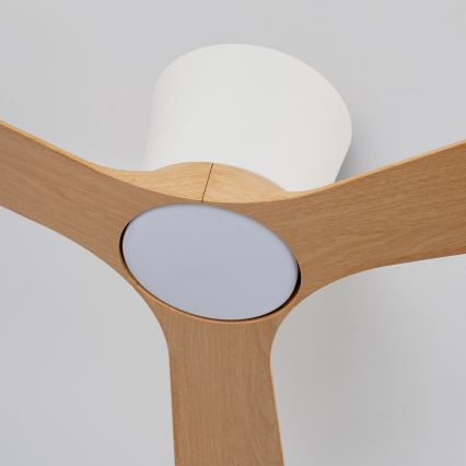 ZEVENTI - LED Stmívatelný stropní ventilátor AUREX LED/24W/230V 3000/4000/6000K Wi-Fi Tuya bílá/dub + dálkové ovládání