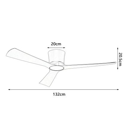 ZEVENTI - LED Stmívatelný stropní ventilátor AUREX LED/24W/230V 3000/4000/6000K Wi-Fi Tuya černá + dálkové ovládání