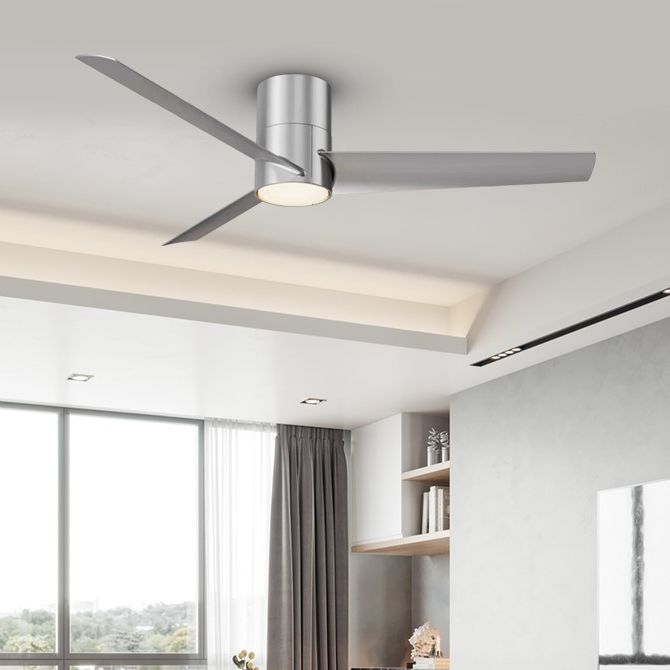 ZEVENTI - LED Stropní ventilátor BARROSA LED/18W/230V 3000/4000/6000K Wi-Fi Tuya matný chrom + dálkové ovládání