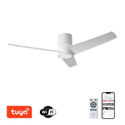 ZEVENTI - LED Stmívatelný stropní ventilátor BARROSA LED/18W/230V 3000-6000K Wi-Fi Tuya bílá + dálkové ovládání