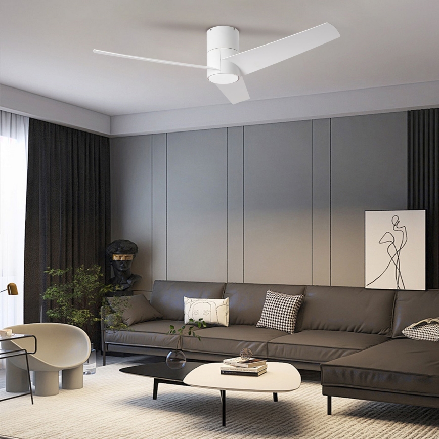 ZEVENTI - LED Stmívatelný stropní ventilátor BARROSA LED/18W/230V 3000-6000K Wi-Fi Tuya bílá + dálkové ovládání