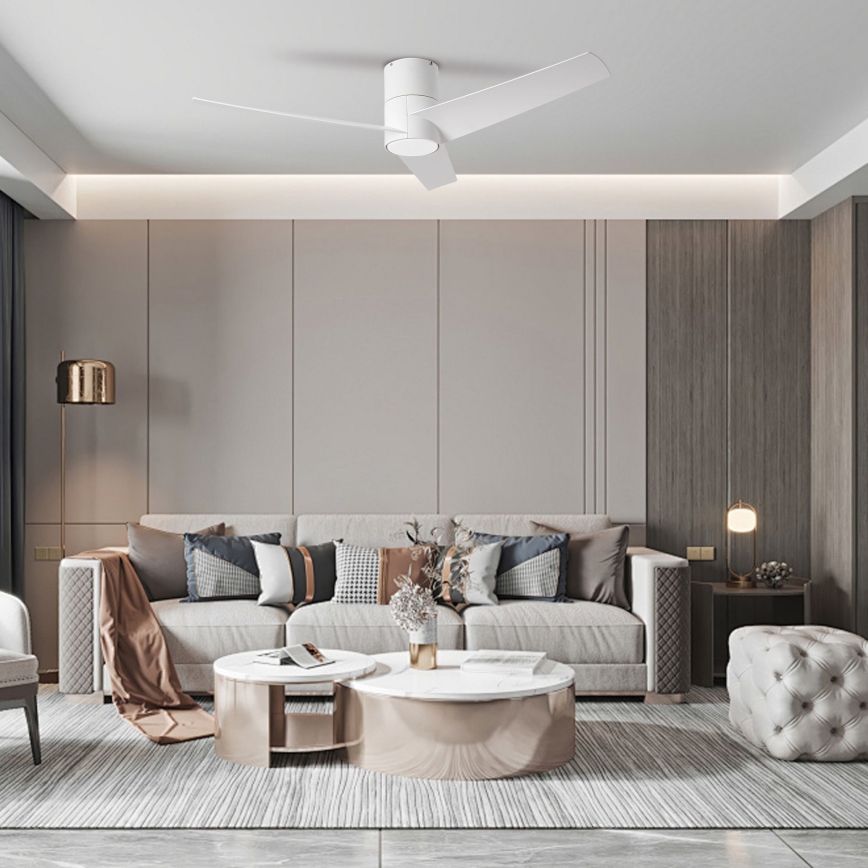 ZEVENTI - LED Stmívatelný stropní ventilátor BARROSA LED/18W/230V 3000-6000K Wi-Fi Tuya bílá + dálkové ovládání