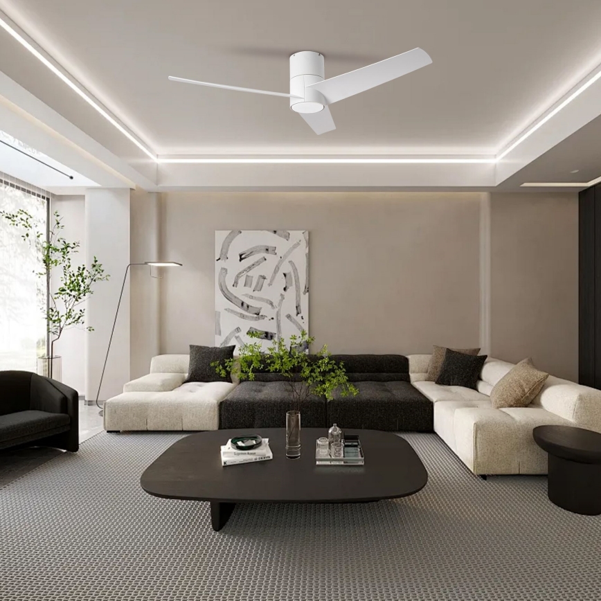 ZEVENTI - LED Stmívatelný stropní ventilátor BARROSA LED/18W/230V 3000-6000K Wi-Fi Tuya bílá + dálkové ovládání