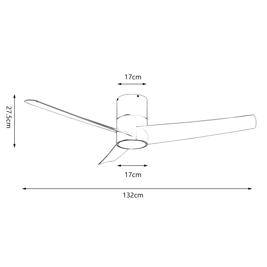 ZEVENTI - LED Stmívatelný stropní ventilátor BARROSA LED/18W/230V 3000-6000K Wi-Fi Tuya bílá + dálkové ovládání