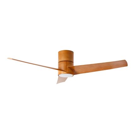 ZEVENTI - LED Stropní ventilátor BARROSA LED/18W/230V 3000/4000/6000K Wi-Fi Tuya hnědá + dálkové ovládání
