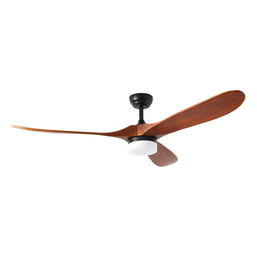 ZEVENTI - LED Stmívatelný stropní ventilátor GINOSA LED/18W/230V 3000-6000K Wi-Fi Tuya černá/dub + dálkové ovládání