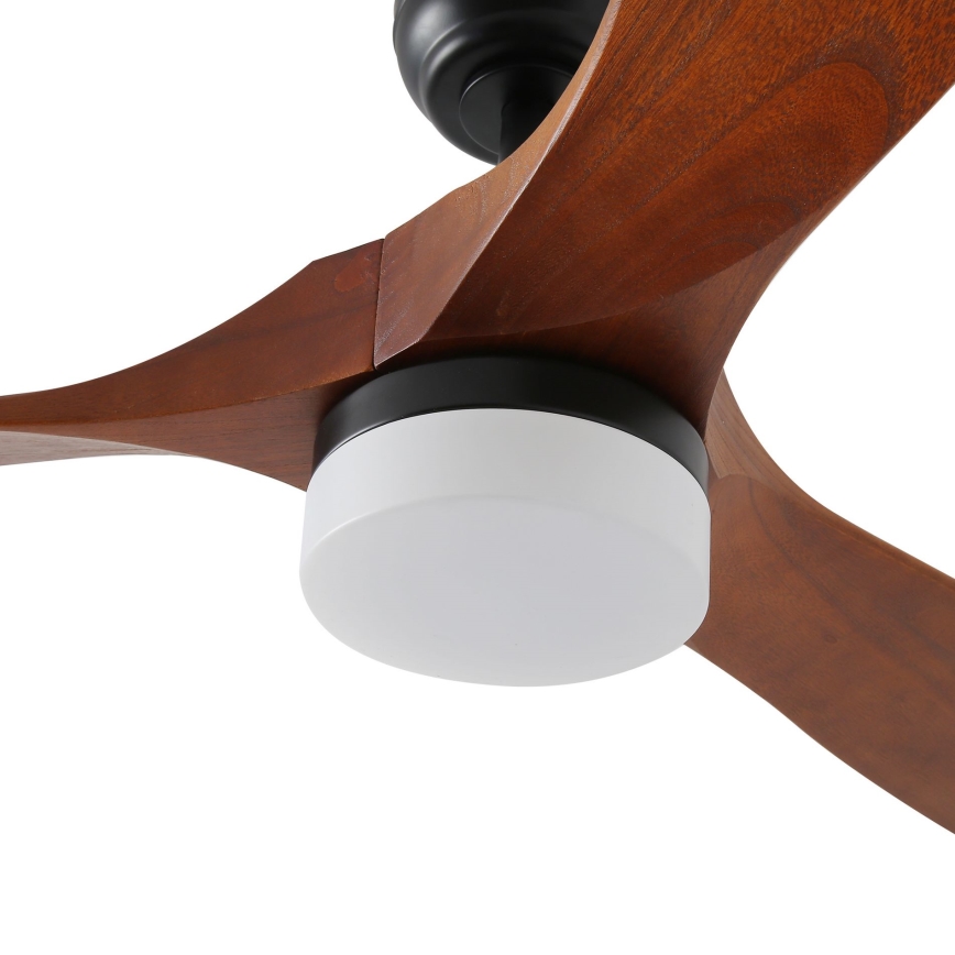 ZEVENTI - LED Stmívatelný stropní ventilátor GINOSA LED/18W/230V 3000-6000K Wi-Fi Tuya černá/dub + dálkové ovládání