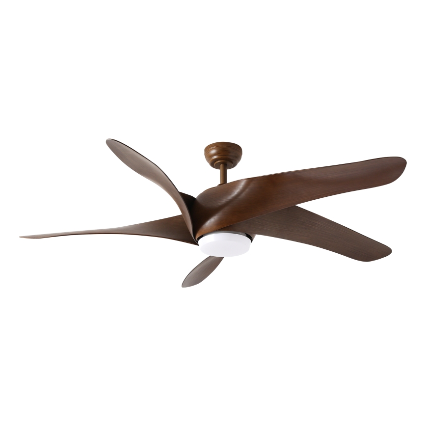 ZEVENTI - LED Stropní ventilátor LUCCA LED/18W/230V 3000-6000K Wi-Fi Tuya hnědá + dálkové ovládání