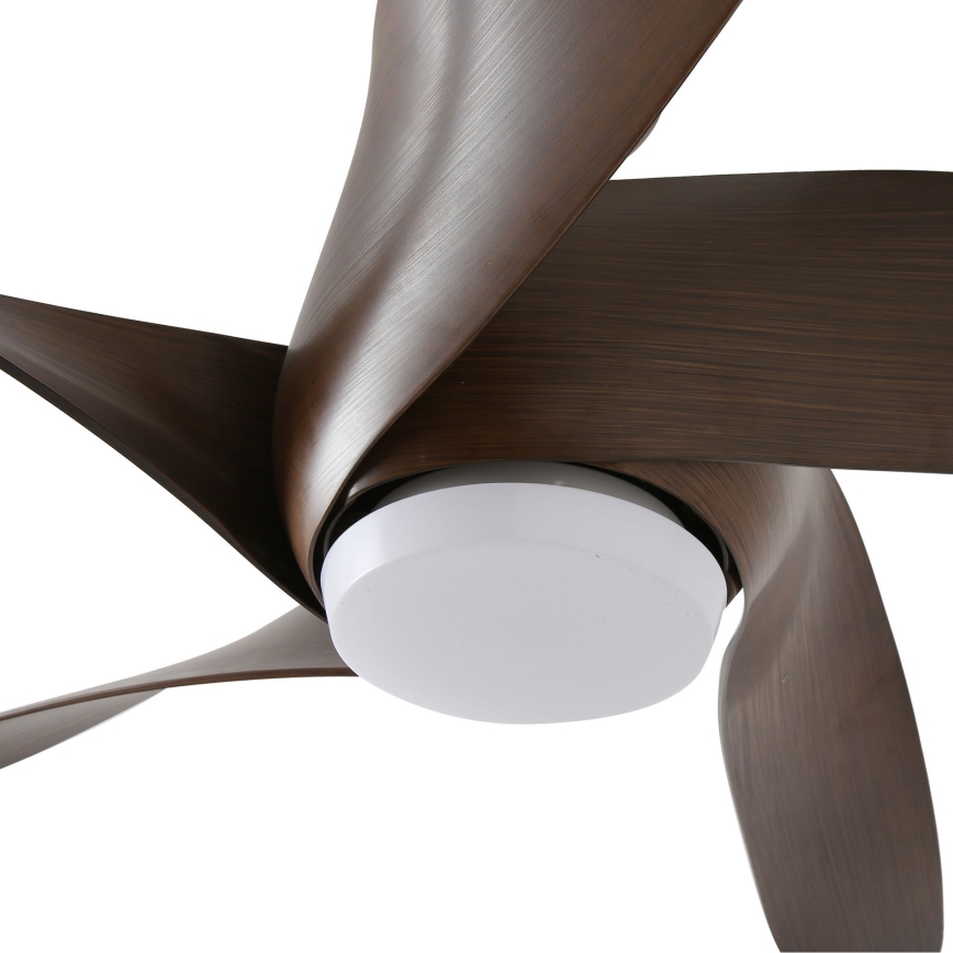 ZEVENTI - LED Stropní ventilátor LUCCA LED/18W/230V 3000-6000K Wi-Fi Tuya hnědá + dálkové ovládání