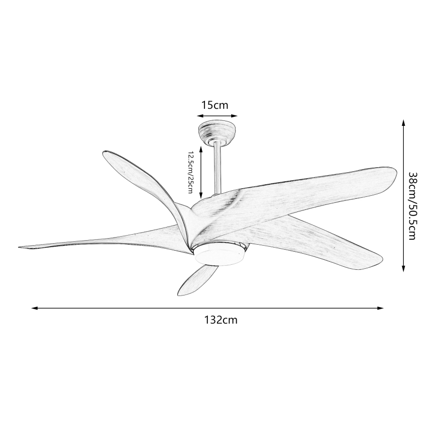 ZEVENTI - LED Stropní ventilátor LUCCA LED/18W/230V 3000-6000K Wi-Fi Tuya hnědá + dálkové ovládání