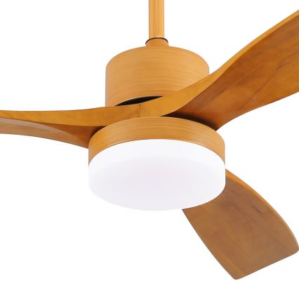ZEVENTI - LED Stmívatelný stropní ventilátor MARE LED/24W/230V 3000-6000K Wi-Fi Tuya dub + dálkové ovládání