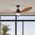 ZEVENTI - LED Stropní ventilátor MURO LED/18W/230V 3000/4000/6000K Wi-Fi Tuya černá + dálkové ovládání