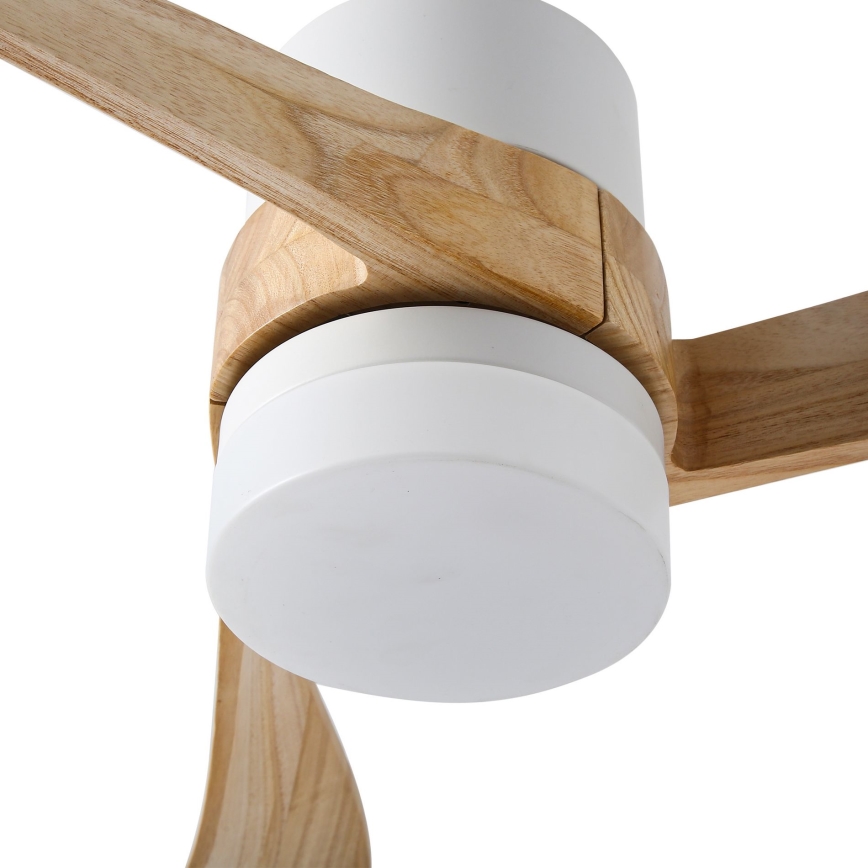 ZEVENTI - LED Stmívatelný stropní ventilátor NATURITO LED/18W/230V 3000-6000K Wi-Fi Tuya bílá/dub + dálkové ovládání