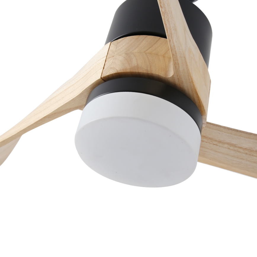 ZEVENTI - LED Stmívatelný stropní ventilátor NATURITO LED/18W/230V 3000-6000K Wi-Fi Tuya černá/dub + dálkové ovládání