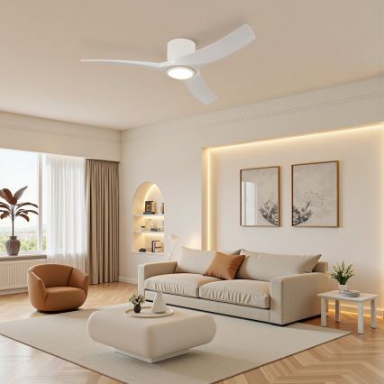 ZEVENTI - LED Stmívatelný stropní ventilátor ORBITO LED/24W/230V 3000/4000/6000K Wi-Fi Tuya bílá + dálkové ovládání