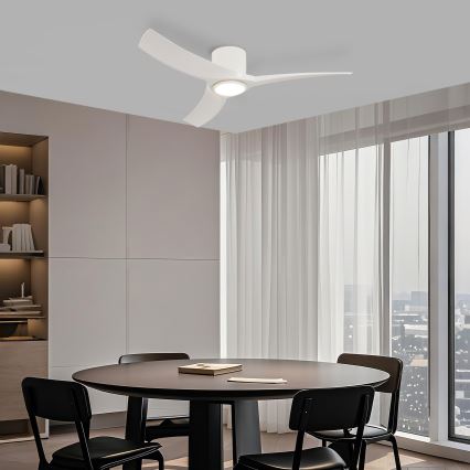 ZEVENTI - LED Stmívatelný stropní ventilátor ORBITO LED/24W/230V 3000/4000/6000K Wi-Fi Tuya bílá + dálkové ovládání