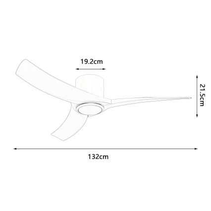 ZEVENTI - LED Stmívatelný stropní ventilátor ORBITO LED/24W/230V 3000/4000/6000K Wi-Fi Tuya bílá + dálkové ovládání