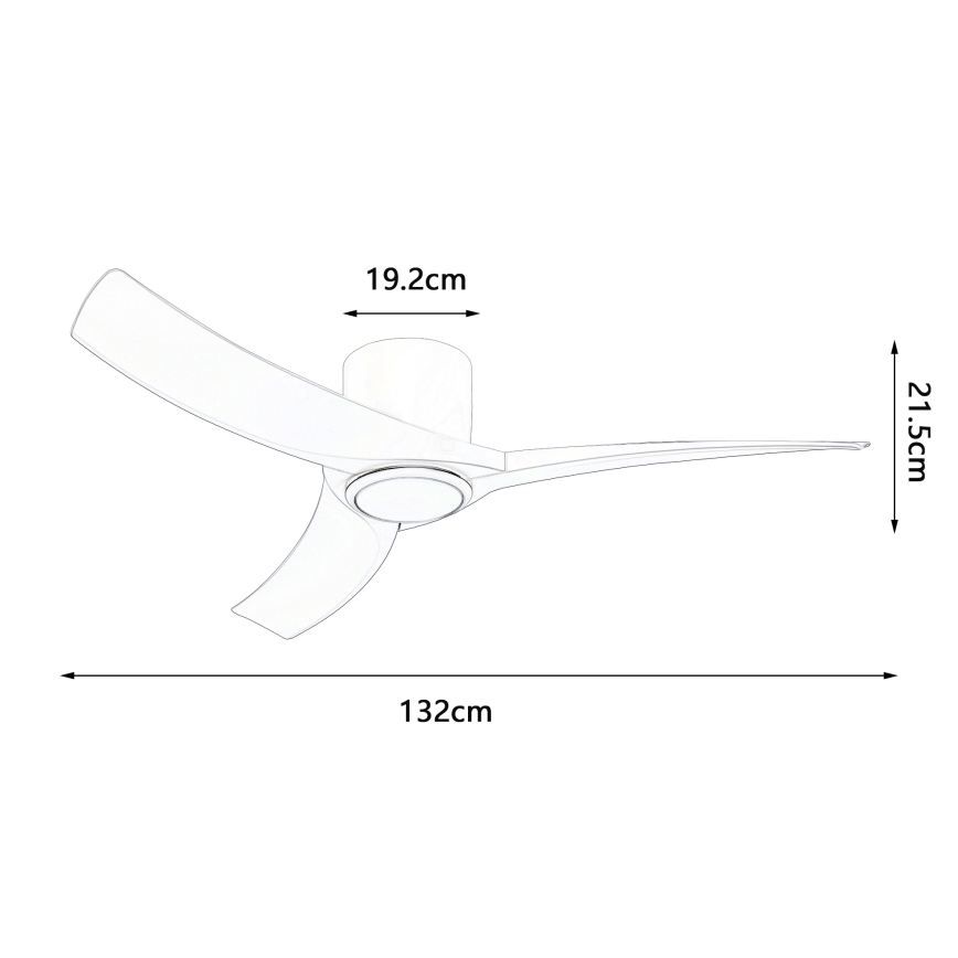 ZEVENTI - LED Stmívatelný stropní ventilátor ORBITO LED/24W/230V 3000/4000/6000K Wi-Fi Tuya bílá + dálkové ovládání