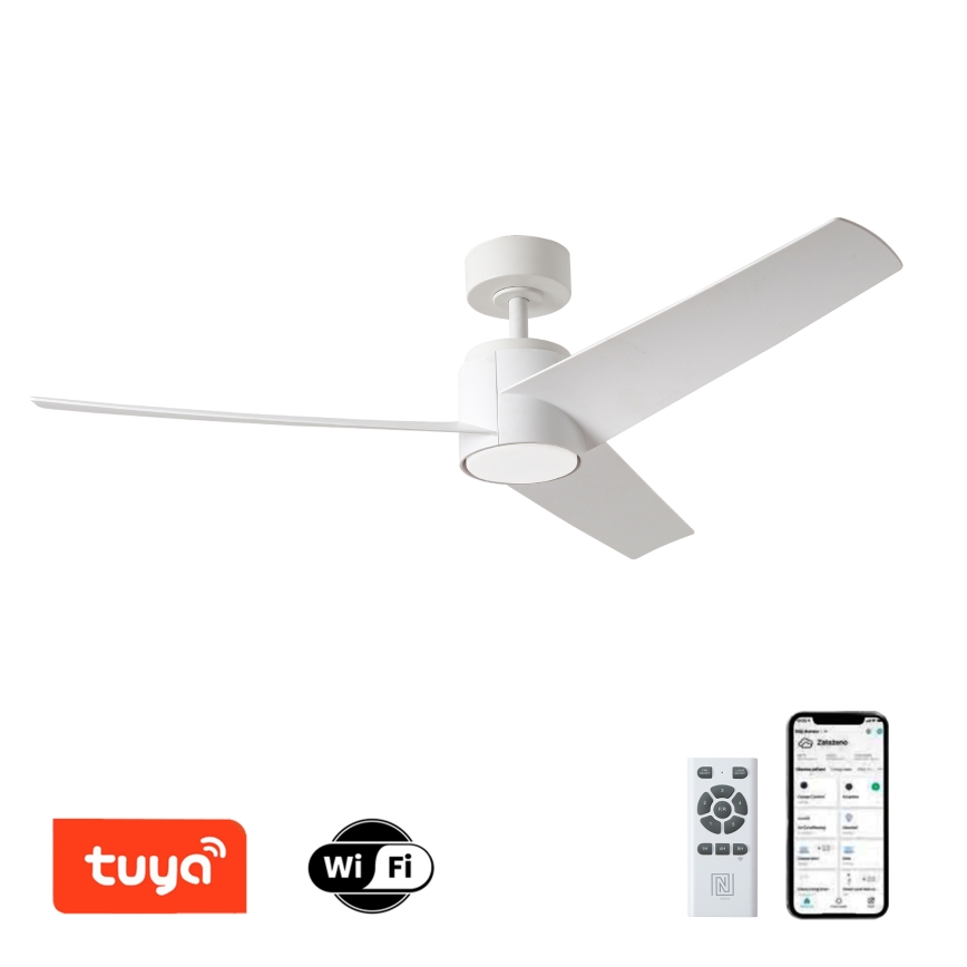 ZEVENTI - LED Stmívatelný stropní ventilátor ORVIETO LED/18W/230V 3000-6000K Wi-Fi Tuya bílá + dálkové ovládání