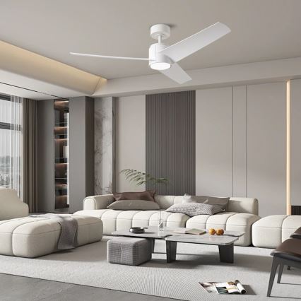 ZEVENTI - LED Stmívatelný stropní ventilátor ORVIETO LED/18W/230V 3000-6000K Wi-Fi Tuya bílá + dálkové ovládání