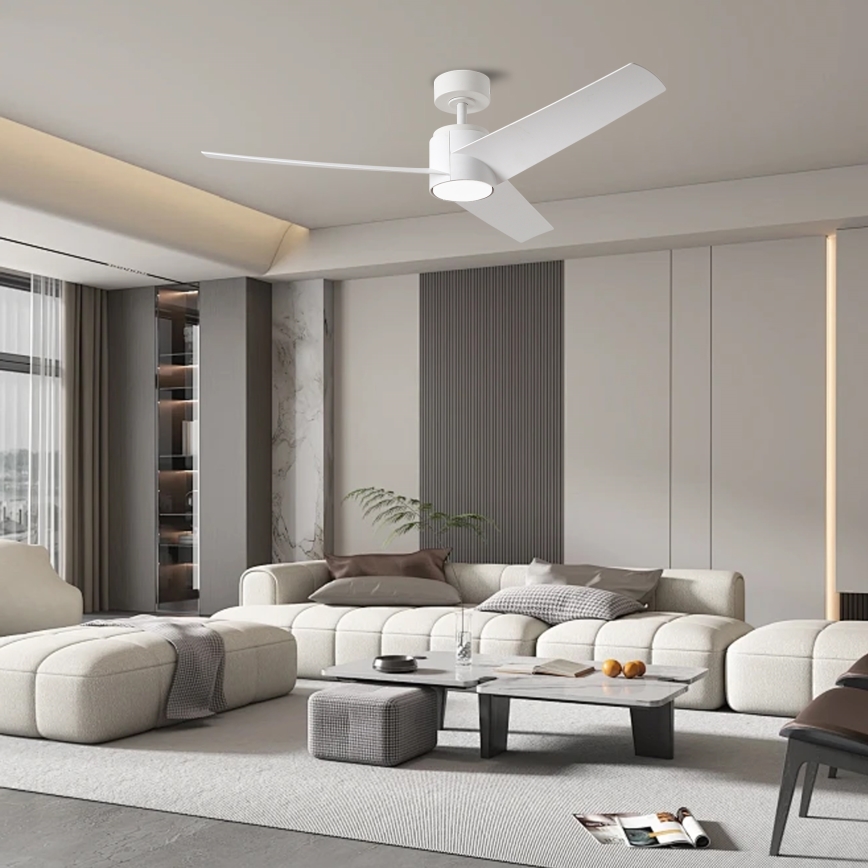 ZEVENTI - LED Stmívatelný stropní ventilátor ORVIETO LED/18W/230V 3000-6000K Wi-Fi Tuya bílá + dálkové ovládání
