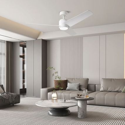 ZEVENTI - LED Stmívatelný stropní ventilátor ORVIETO LED/18W/230V 3000-6000K Wi-Fi Tuya bílá + dálkové ovládání