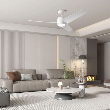 ZEVENTI - LED Stmívatelný stropní ventilátor ORVIETO LED/18W/230V 3000-6000K Wi-Fi Tuya bílá + dálkové ovládání
