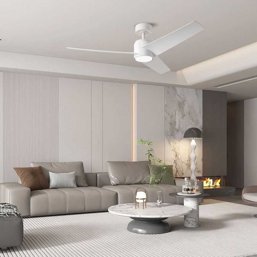 ZEVENTI - LED Stmívatelný stropní ventilátor ORVIETO LED/18W/230V 3000-6000K Wi-Fi Tuya bílá + dálkové ovládání