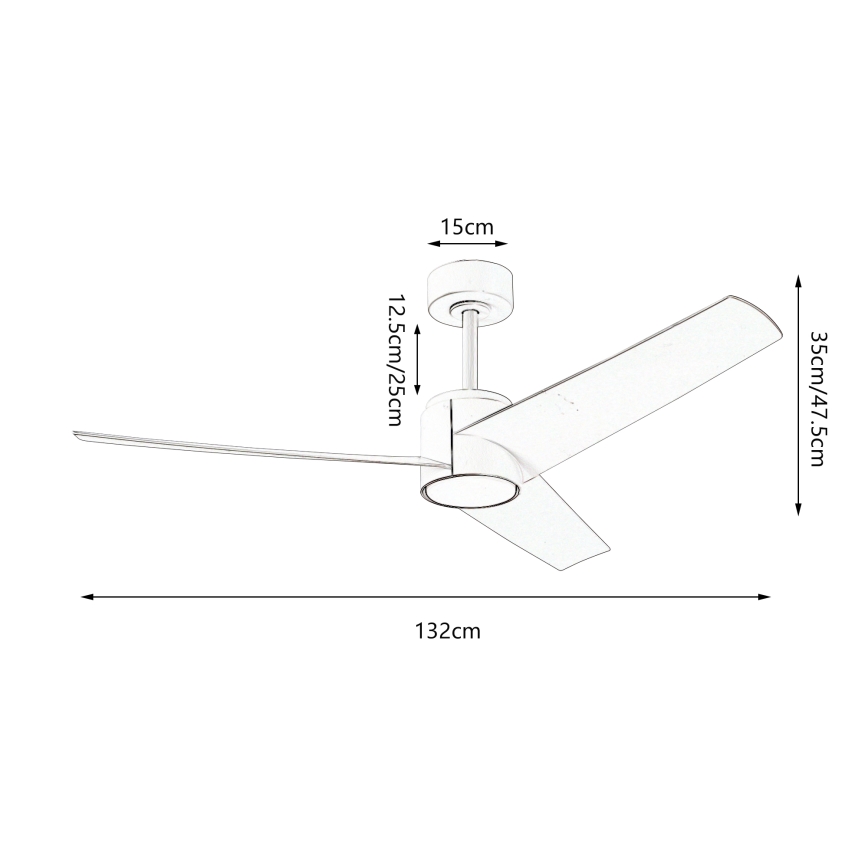 ZEVENTI - LED Stmívatelný stropní ventilátor ORVIETO LED/18W/230V 3000-6000K Wi-Fi Tuya černá + dálkové ovládání