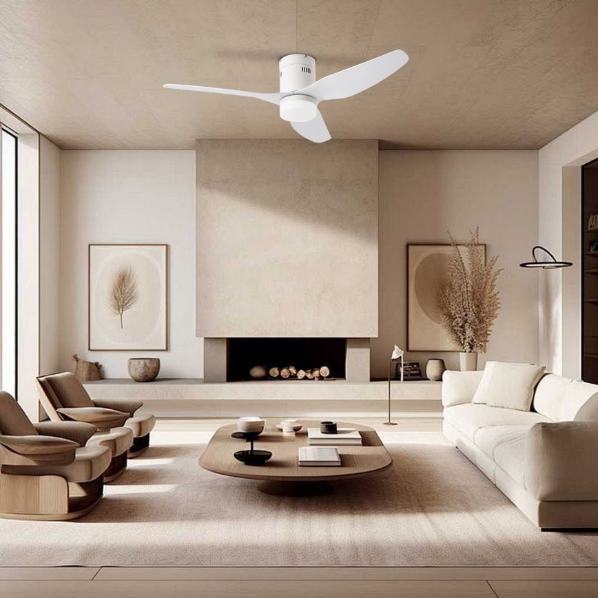 ZEVENTI - LED Stmívatelný stropní ventilátor PADUA LED/18W/230V 3000-6000K Wi-Fi Tuya bílá + dálkové ovládání