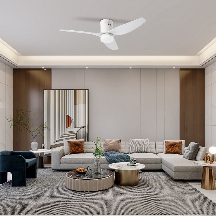ZEVENTI - LED Stmívatelný stropní ventilátor PADUA LED/18W/230V 3000-6000K Wi-Fi Tuya bílá + dálkové ovládání