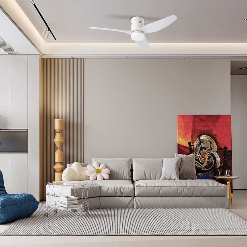 ZEVENTI - LED Stmívatelný stropní ventilátor PADUA LED/18W/230V 3000-6000K Wi-Fi Tuya bílá + dálkové ovládání