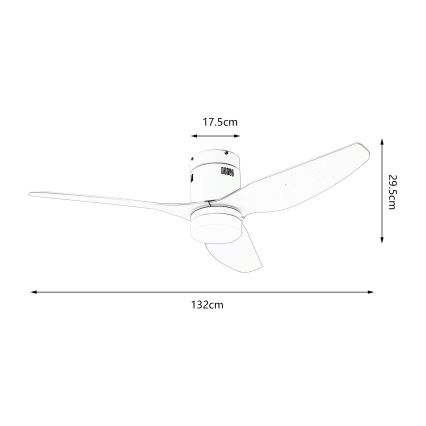 ZEVENTI - LED Stmívatelný stropní ventilátor PADUA LED/18W/230V 3000-6000K Wi-Fi Tuya bílá + dálkové ovládání