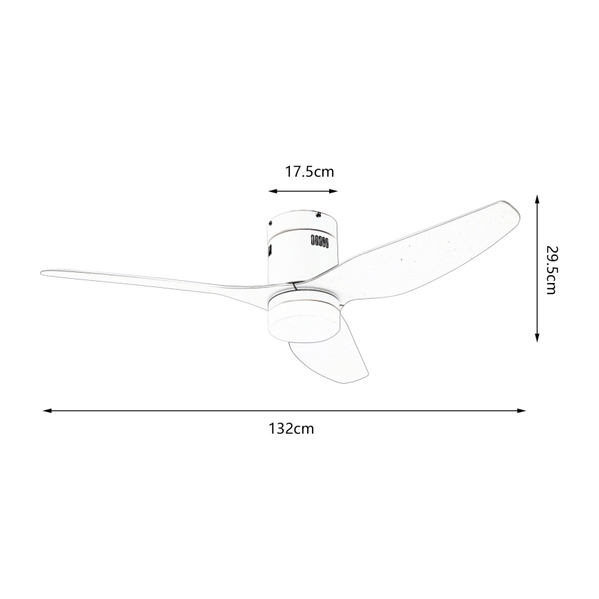 ZEVENTI - LED Stmívatelný stropní ventilátor PADUA LED/18W/230V 3000-6000K Wi-Fi Tuya bílá + dálkové ovládání
