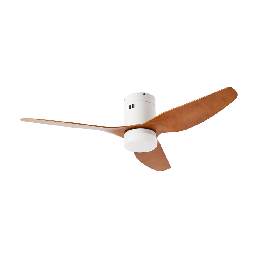 ZEVENTI - LED Stmívatelný stropní ventilátor PADUA LED/18W/230V 3000-6000K Wi-Fi Tuya bílá/hnědá + dálkové ovládání