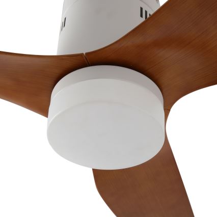 ZEVENTI - LED Stmívatelný stropní ventilátor PADUA LED/18W/230V 3000-6000K Wi-Fi Tuya bílá/hnědá + dálkové ovládání