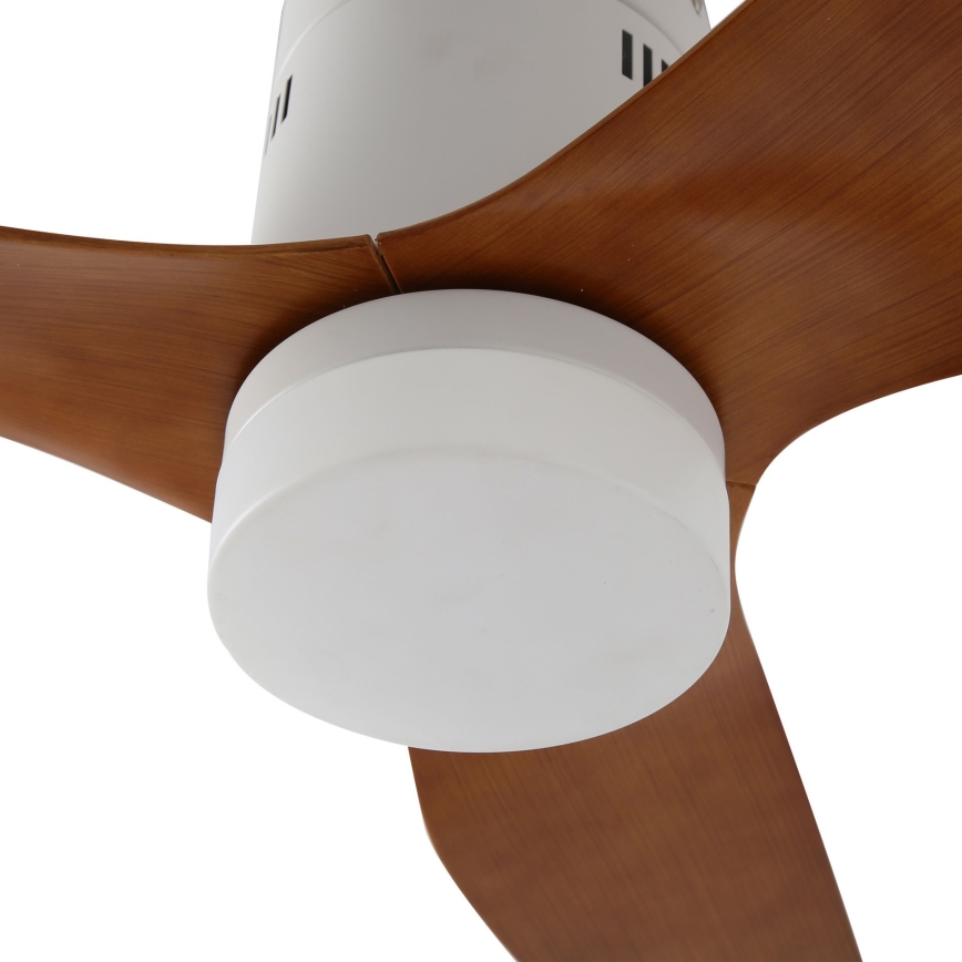ZEVENTI - LED Stmívatelný stropní ventilátor PADUA LED/18W/230V 3000-6000K Wi-Fi Tuya bílá/hnědá + dálkové ovládání