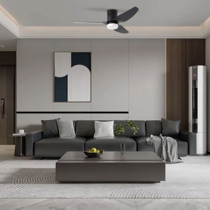 ZEVENTI - LED Stmívatelný stropní ventilátor PADUA LED/18W/230V 3000-6000K Wi-Fi Tuya černá + dálkové ovládání