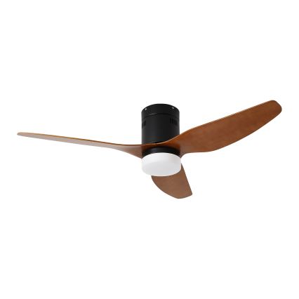 ZEVENTI - LED Stmívatelný stropní ventilátor PADUA LED/18W/230V 3000-6000K Wi-Fi Tuya černá/hnědá + dálkové ovládání