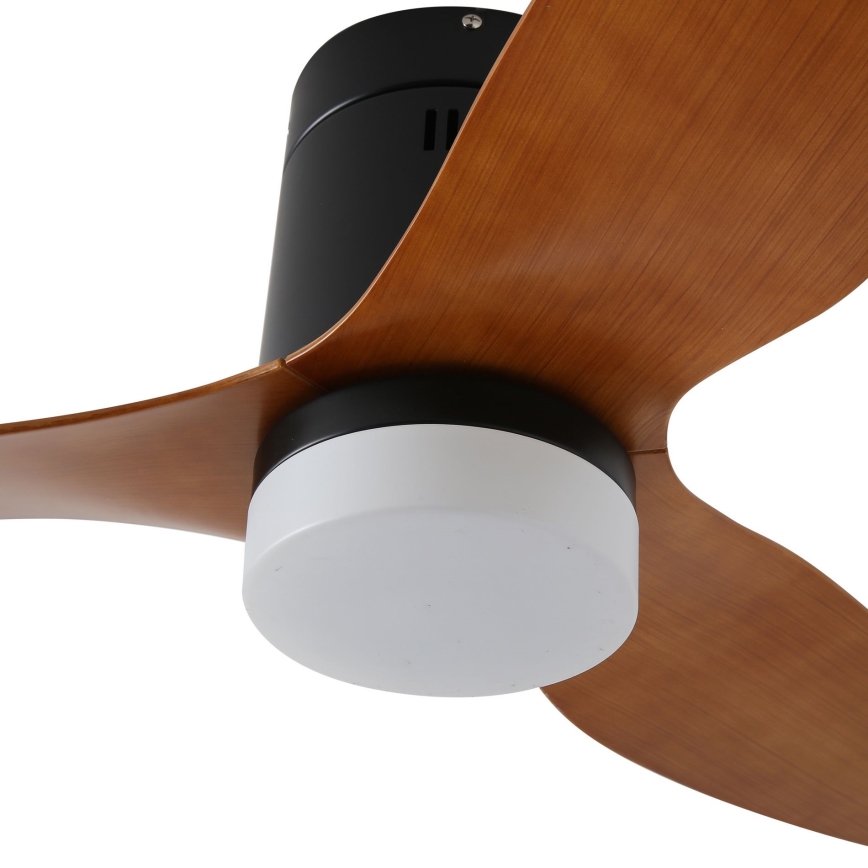 ZEVENTI - LED Stmívatelný stropní ventilátor PADUA LED/18W/230V 3000-6000K Wi-Fi Tuya černá/hnědá + dálkové ovládání